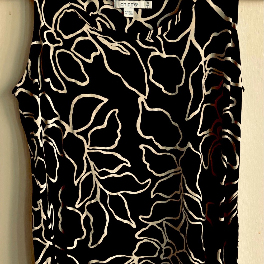 Chico's Black and Ecru Women's Top